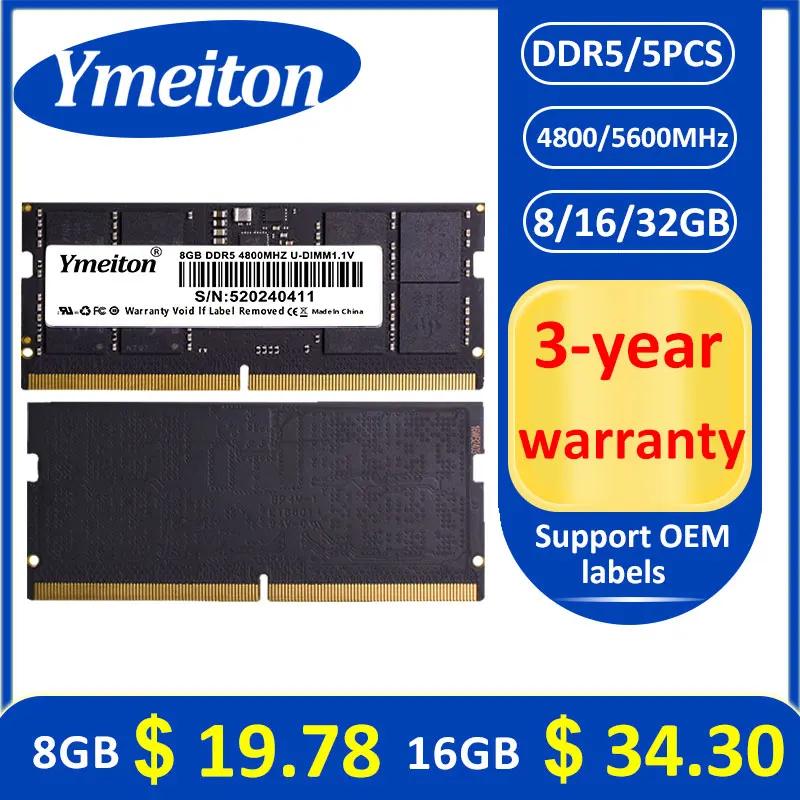 ޸ ddr5 Ymeiton PC Ʈ ޸ 5 , 8GB, 16GB, 32GB, 4800MHz, 5600MHz, U-DIMM RAM, 288 , 1.1v, 